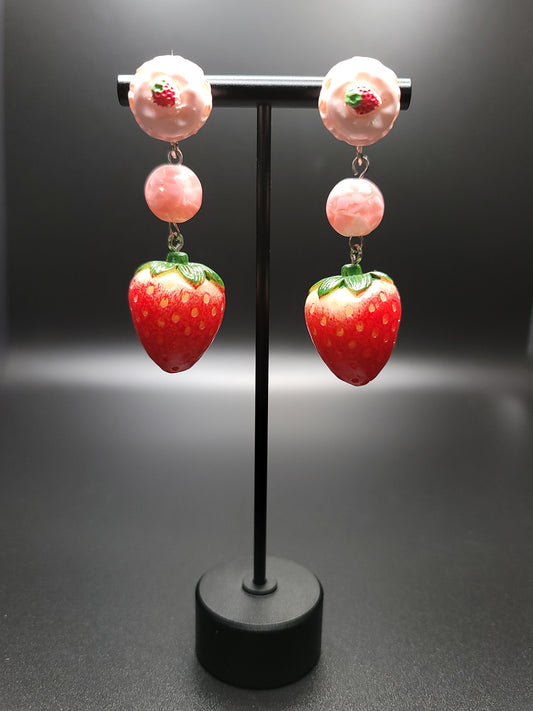 Strawberry Cake Dangle Earrings