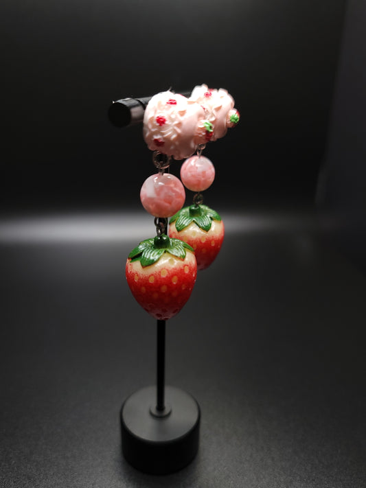Strawberry Cake Dangle Earrings