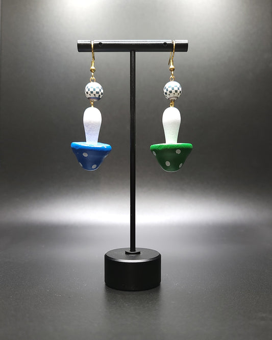 Hand-Painted Mushroom Earrings