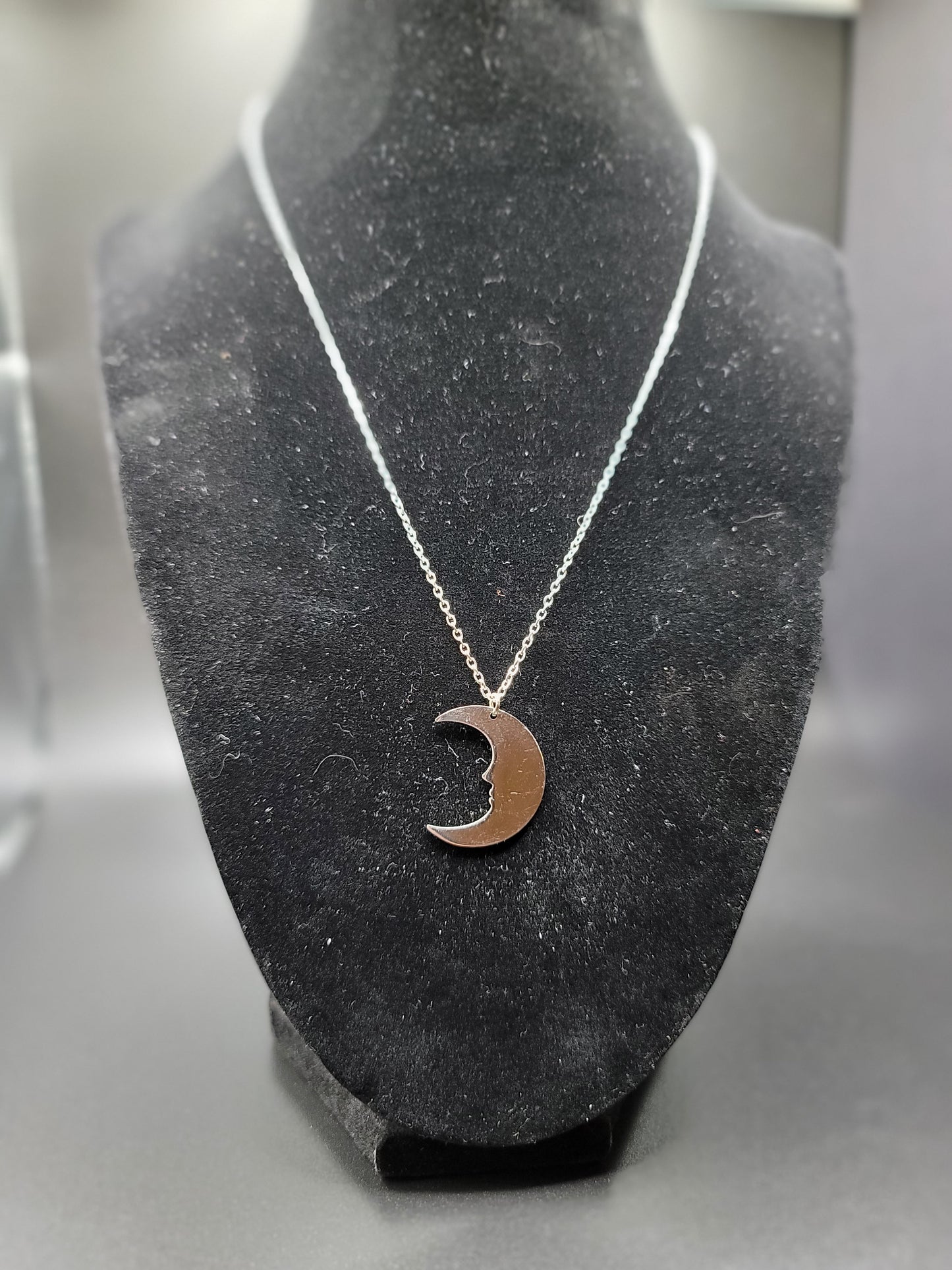 Crescent Moon Stainless Steel Necklace