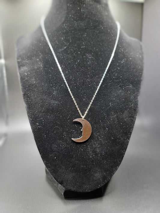 Crescent Moon Stainless Steel Necklace