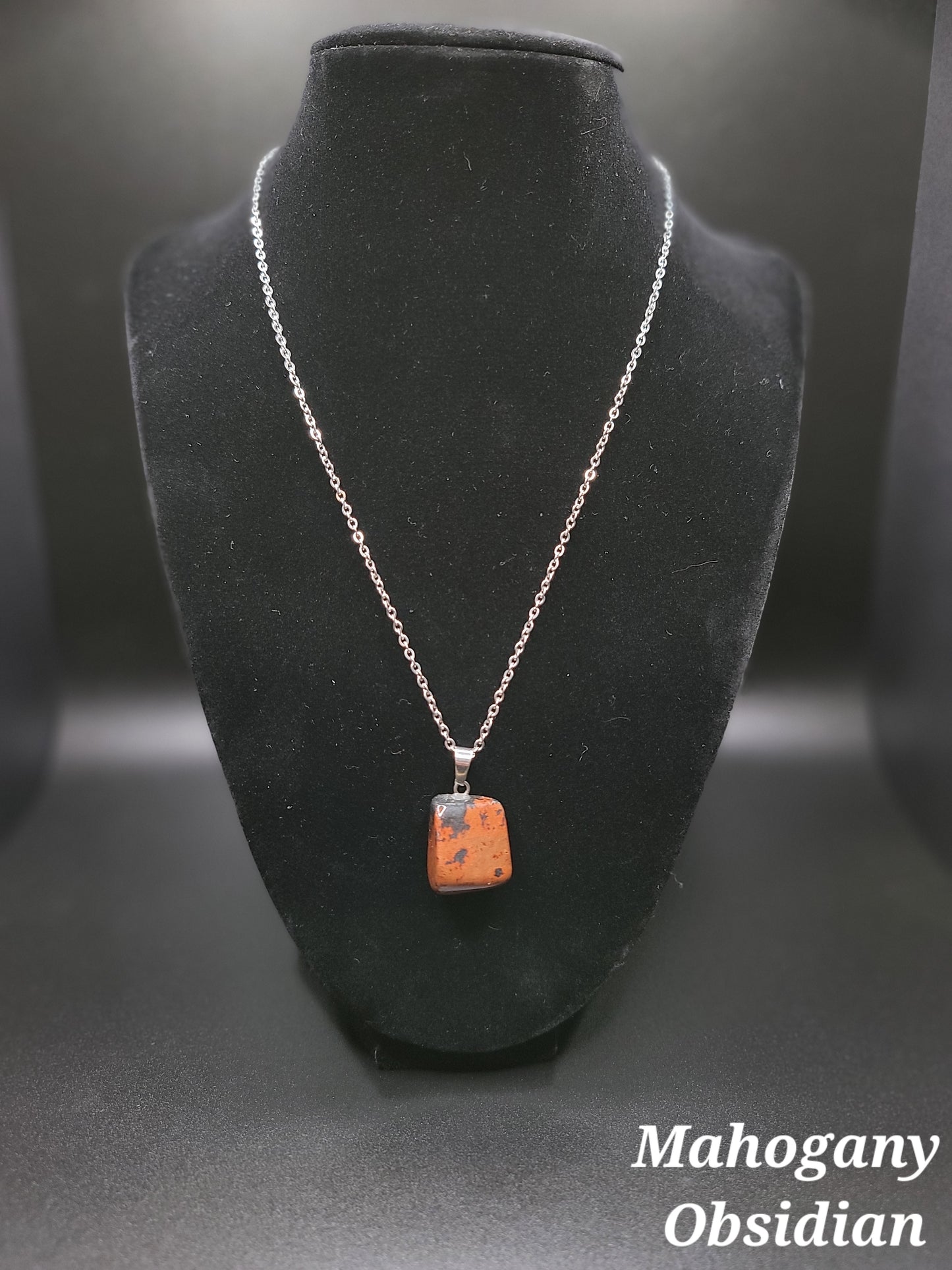 Gemstone Pendent - Stainless Steel Necklace